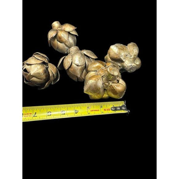 Vintage Faux Artichokes Antique Finish Farmhouse Kitchen Decor 5 Piece 4" - Picture 9 of 10